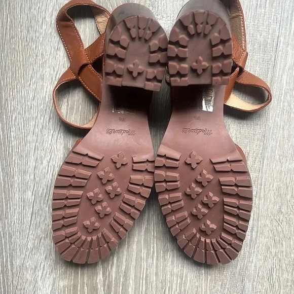 NEW Madewell Claudie Lugsole MaryJane Heels Leather Dried Maple - Picture 7 of 12